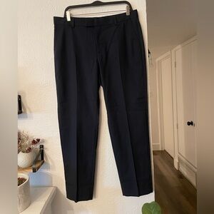 Sandro Marine Men's Dress Pants Wool STRAIGHT-LEG TROUSERS - XL / FR 44